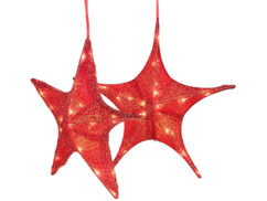 Lot de 2 étoiles de Noël pliables Ø 65 cm avec LED