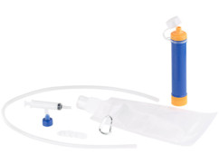 filtre à eau universel avec seringue poche a eau et adaptateur goulot materiel survie