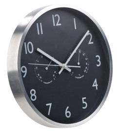Horloge murale radio-pilotée Ø 30 cm avec thermomètre et hygromètre