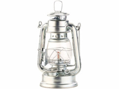 Lampe-tempête rétro à pétrole 18,5 cm "Agneta" - aspect Zinc