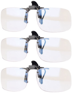 Lot de 3 clips sur-lunettes anti lumière bleue + UV 400