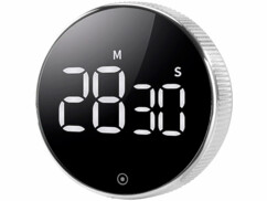 Minuteur de cuisine numérique à molette avec écran LCD et support magnétique