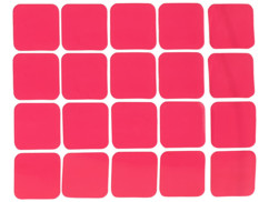Planche de 20 patchs adhésifs double face, 25 x 25