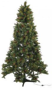 Sapin de Noël décoré & rotatif, 180cm