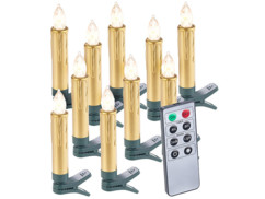 10 bougies LED pour sapin de Noël avec télécommande - coloris Or