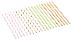 200 pailles en papier à 4 couleurs et motifs