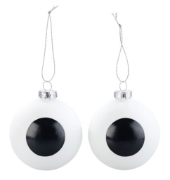 2 boules pour sapin de Noël effet Yeux