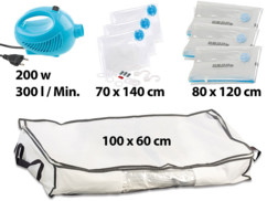 Appareil électrique de mise sous vide pour sac à vêtements - Avec 7 sacs