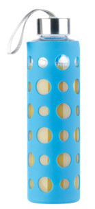 Bouteille en verre borosilicate 550 ml - Avec housse silicone Bleue