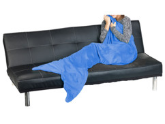 Couverture queue de sirène bleue 180 x 70 cm pour adulte