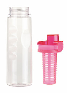 Gourde 800 ml avec conteneur pour herbes et fruits - coloris rose