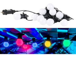 Guirlande guinguette 4,50 m 10 ampoules LED 3W - 4 couleurs