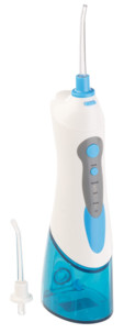 hydropulseur sans fil pour hygiene dentaire avec 2 buses remplaçables et reservoir intégré