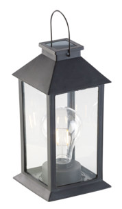 lanterne solaire avec fausse ampoule led à filaments à poser ou suspendre