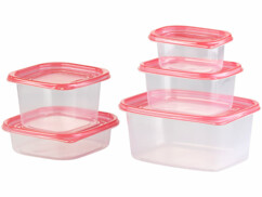 Pack de 15 boîtes de conservation en plastique - 5 formats