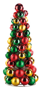 Pyramide de boules de Noël lumineuse