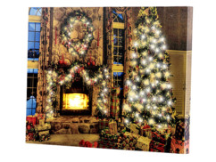 Tableau lumineux à LED lumière vacillante "Magie de Noël" 40 x 30 cm