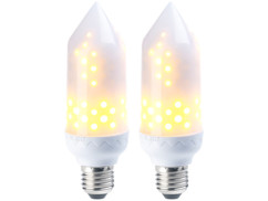 2 ampoules LED effet flamme E27 / 5 W / 304 lm / A+