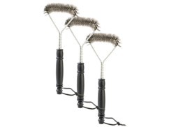 3 brosses à barbecue en acier