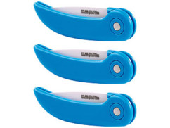 3 couteaux pliables en céramique avec manche ergonomique, lame de 7,5 cm