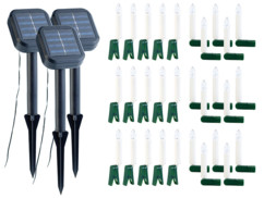 3 guirlandes lumineuses solaires à 10 bougies LED