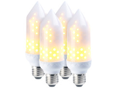 4 ampoules LED effet flamme E27 / 5 W / 304 lm / A+