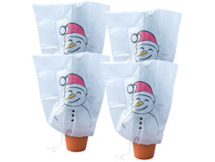 4 housses d'hivernage décoratives 110 x 120 cm - "Bonhomme de neige"