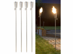 4 torches de jardin en acier inoxydable "Amor" - 280 ml