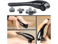 Appareil de massage par vibrations 13 W avec 5 modes, 5 niveaux d'intensité & 3 têtes de massage
