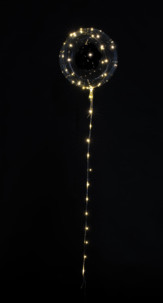 Ballon transparent Ø env. 20 cm avec guirlande à 40 LED - Colorées