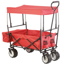 Chariot pliable avec toit et roulettes tout-terrain