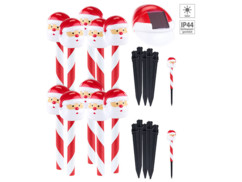 Ensemble de 10 piquets décoratifs solaires à LED "Père Noël"