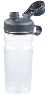 gourde en plastique transparente avec bouchon a vis pour shaker proteines sport musculation fitness running crossfit