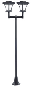 lampadaire de jardin solaire avec eclairage automatique style retro laiton double lampe swl25 royal gardineer