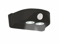 Lampe de porte sans fil à LED avec détecteur - 50 lm - Noir
