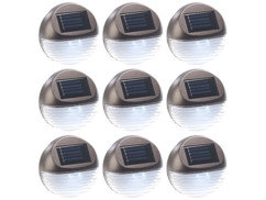 9 lampes à LED solaires pour clôture & escaliers