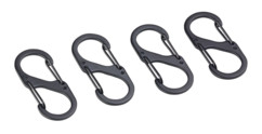 Pack de 4 mousquetons en S pour fixation de filet de coffre