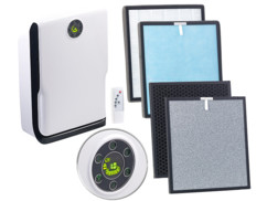 Purificateur d'air à 6 niveaux & ioniseur à lumière UV + 2 filtres de rechange