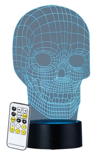 Socle lumineux décoratif à LED "LS-7.3D" - Motif Crâne