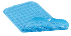 Tapis antidérapant pour baignoire, 72 x 38 cm, coloris bleu