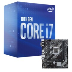 Kit avec une carte mère Asus Prime H410M-K et un processeur Intel Core i7-10700.
