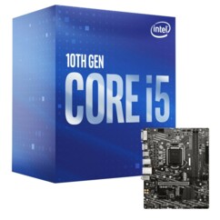 Kit avec une carte mère MSI H410M-A Pro et un processeur Intel i5-10400.
