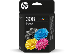 2 cartouches originales HP 308 CMJN - Pack
