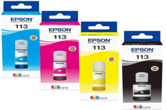 4 bouteilles d'encre Epson EcoTank 113 - Pack