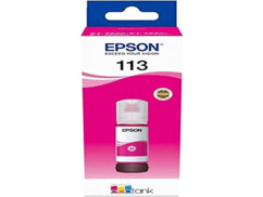Bouteille d'encre Epson EcoTank Magenta 113 dans son emballage cartonné