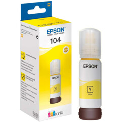 Epson Jaune 104 EcoTank Jaune, Bouteilles d'encre d'origine, ET-1810 ET-2710 ET-2711 ET-2712 ET-2714 ET-2715 ET-2810 ET-2811 ET-2812 ET-2814 ET-2815 ET-2720 ET-2721 ET-2820 ET-2821 ET-4700 ET-4800