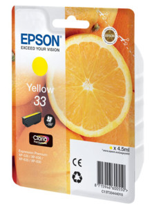 Cartouche originale Epson N°33 Orange Série - Jaune