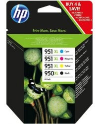 Cartouches originales HP N°950 XL (noir) / 951 XL (cyan/magenta/jaune) - Pack