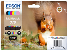 pack de cartouches d'encre originales epson 378 multipack ecureuil pour imprimante xp-8500