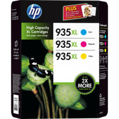 pack cartouches originales hp 935 C2P24AE C2P25AE C2P26AE cyan magenta jaune pour officejet pro 6820 6830